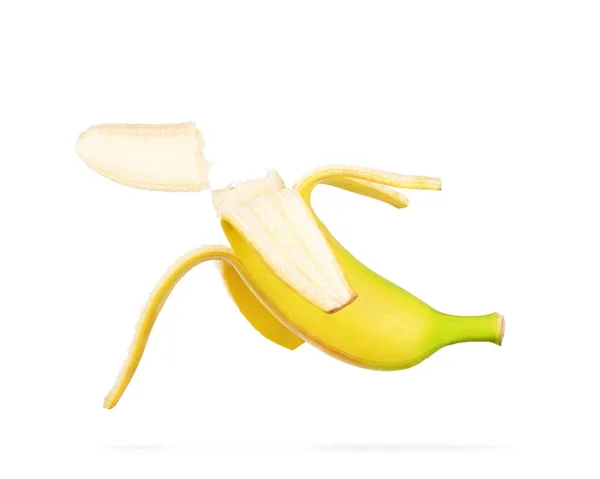 Plátano Abierto Sobre Fondo Blanco — Foto de Stock
