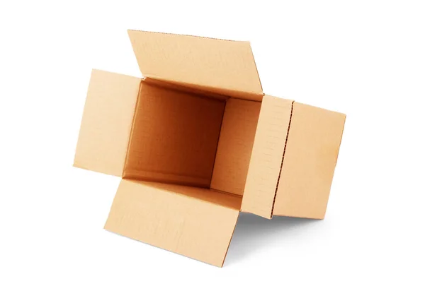 Lepenková Krabice Izolovaná Bílém — Stock fotografie