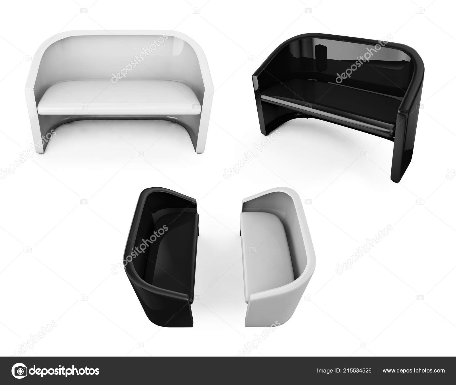 Blue Sofa White Background Render Stock Photo by 215534526