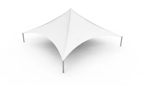 Render Czysty Biały Baldachim Namiot Świeżym Powietrzu Płótnie Struktura Rury — Zdjęcie stockowe