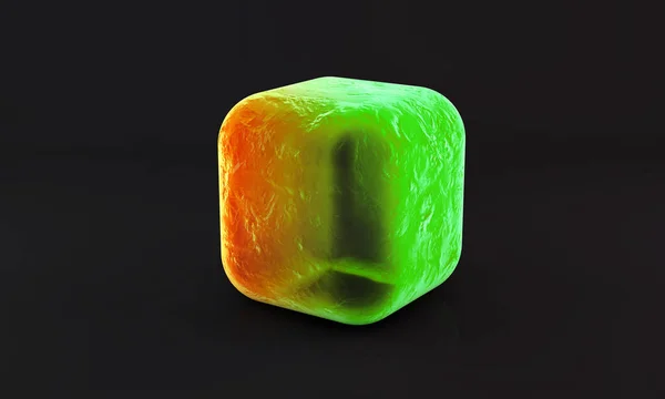 Cubos Fuego Hielo Sobre Fondo Negro Render — Foto de Stock