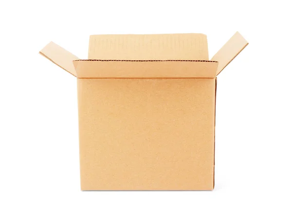 Caja Cartón Aislada Blanco — Foto de Stock