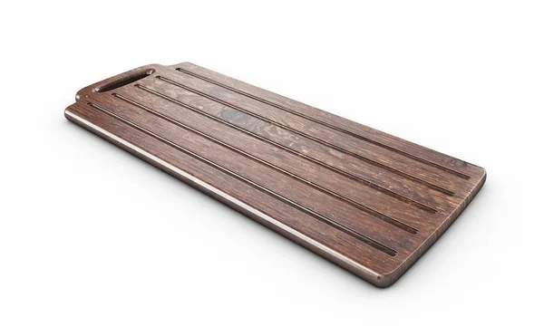 白い背景の レンダリングに分離された木製のまな板 — ストック写真