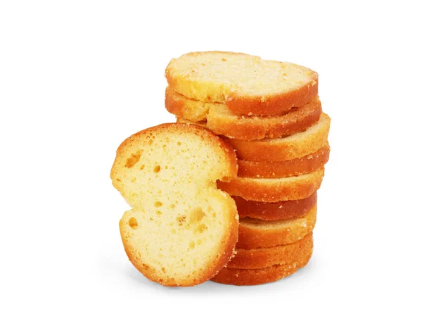 Beyaz Zemin Üzerine Beyaz Ekmek Dilimleri — Stok fotoğraf