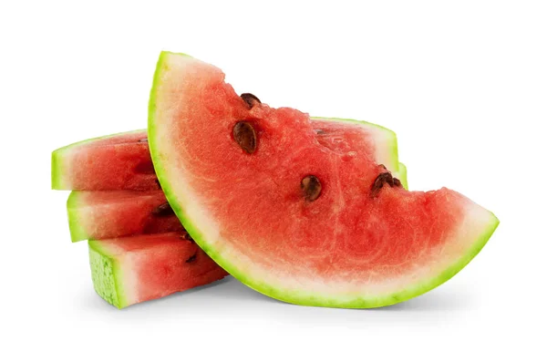 Bitten Slice Watermelon White Background — Stock Photo, Image