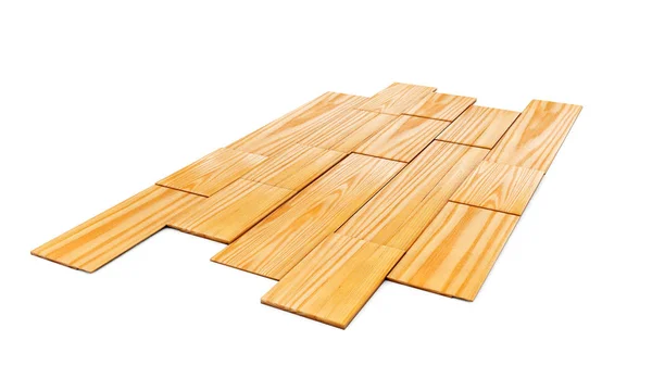 3d render of pine wood floor tiling assembly