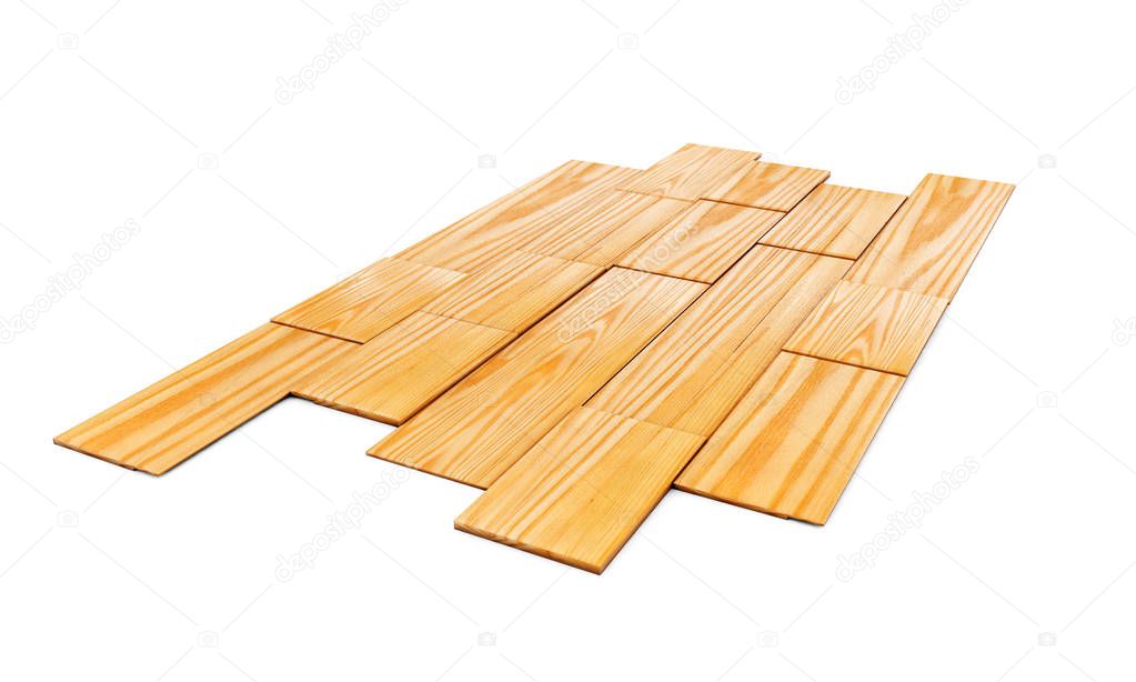 3d render of pine wood floor tiling assembly