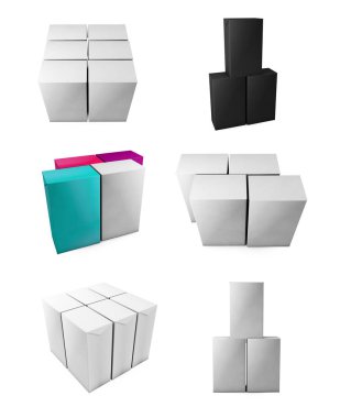 küp duvar studio arka plan üzerinde. 3D render