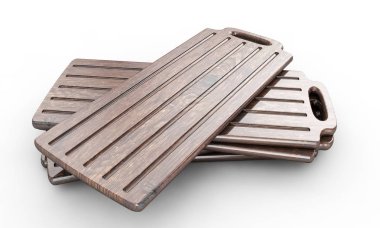 Beyaz arka plan üzerinde 3d render izole kesme tahtası