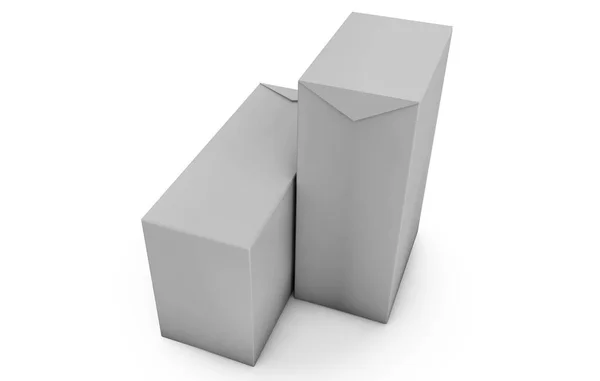 Cubo Blanco Sobre Fondo Estudio Pared Renderizado —  Fotos de Stock