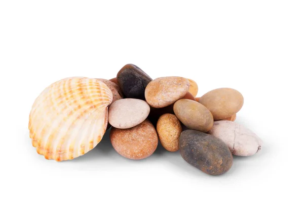 Pebbles Stenen Hoop Stenen Geïsoleerd Een Witte Achtergrond Zee Pebble — Stockfoto