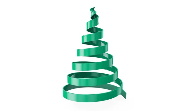 Christmas Tree Ribbons Isolated White Background Render — Stock Photo, Image