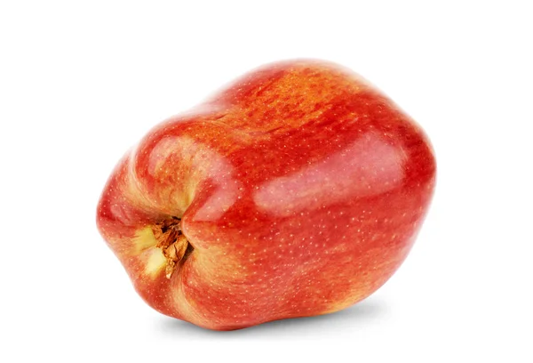 Свіже Червоне Яблуко Ізольовано Білому Відсічним Контуром — стокове фото