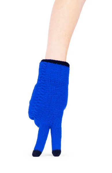 Women Handen Handschoenen Een Witte Achtergrond — Stockfoto