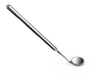 Beyaz arka plan üzerinde izole profesyonel diş hekimi araçları. 3D çizim.