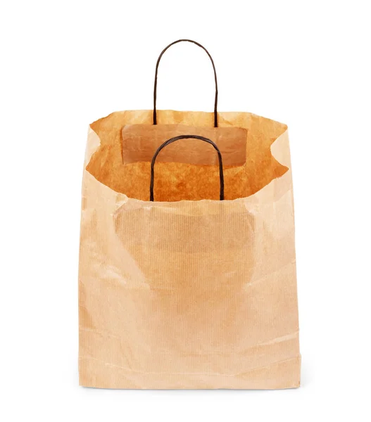 Brown Paper Bag White Background — Stock Photo, Image