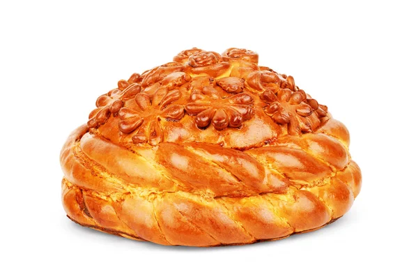 Slavic Festive Bread White Background — Stock Photo, Image