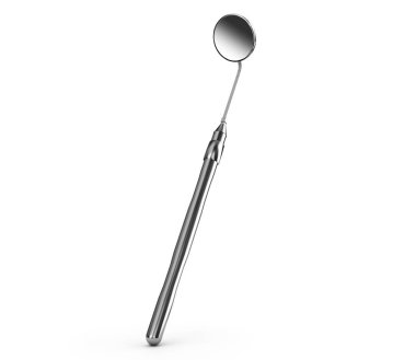 Beyaz arka plan üzerinde izole profesyonel diş hekimi araçları. 3D çizim.