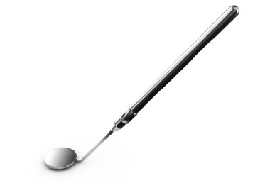 Beyaz arka plan üzerinde izole profesyonel diş hekimi araçları. 3D çizim.