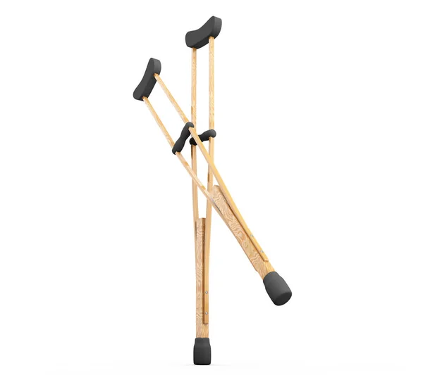 3d illustration 3d pair of crutches orthopedic equipment on white background