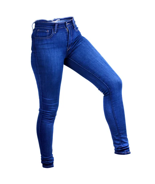 Jeans Skinny Donna Sfondo Bianco — Foto Stock