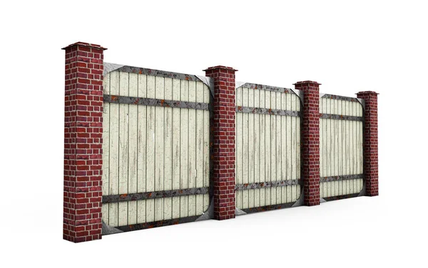 Beyaz Arka Plan Render Büyük Demir Kapısı Kapalı — Stok fotoğraf
