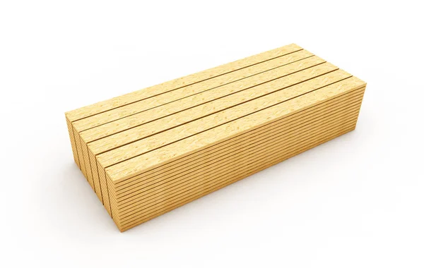 Houten Planken Lat Planken Geïsoleerd Een Witte Achtergrond Render — Stockfoto