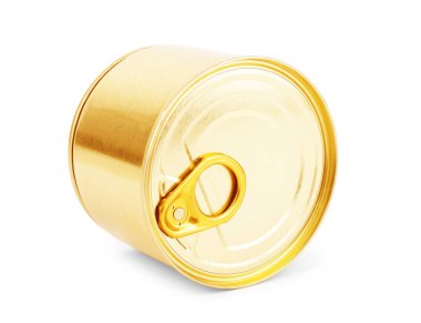 Beyaz arka plan üzerinde kapalı teneke kutular