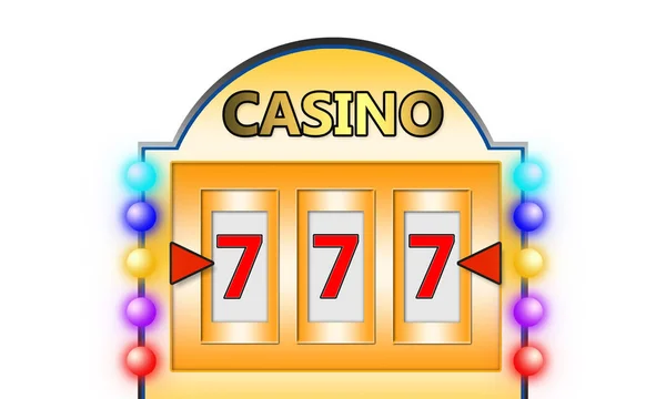 Çizim Kumar Makinesi Casino Kavramı Zole Beyaz Arka Plan — Stok fotoğraf