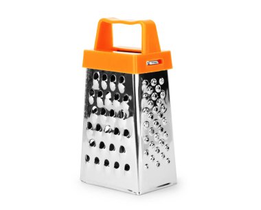 Paslanmaz çelik rende beyaz arka plan üzerinde izole