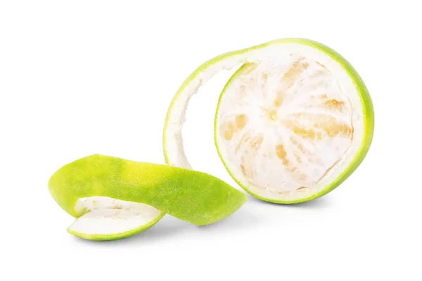 Doçura Toranja Verde Pomelo Sobre Fundo Branco — Fotografia de Stock