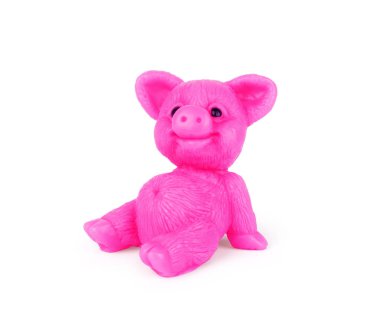 Beyaz zemin üzerinde bir domuz şeklinde el yapımı sabun