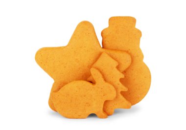 Beyaz arka planda izole edilmiş Noel kurabiyesi