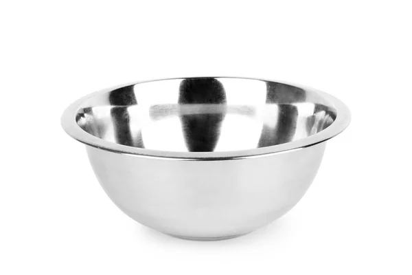 Metal Bowl Isolated White Background — Stock Photo, Image