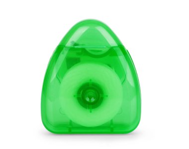 Beyaz arkaplanda diş ipi izole edildi