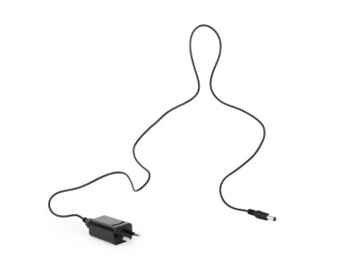 Beyaz arka plan üzerinde fiş Ses kablosuyla