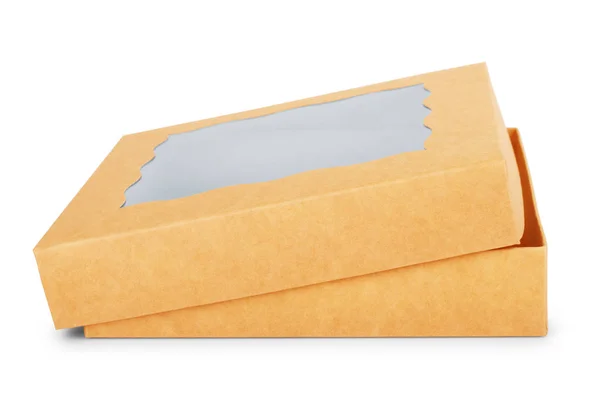 Embalagem Caixa Papel Branco Para Sanduíche Comida Presente Outros Produtos — Fotografia de Stock