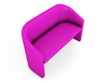 Beyaz arka plan 3d render kanepede