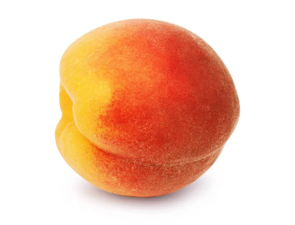 Reifer Saftiger Pfirsich Auf Weißem Hintergrund — Stockfoto