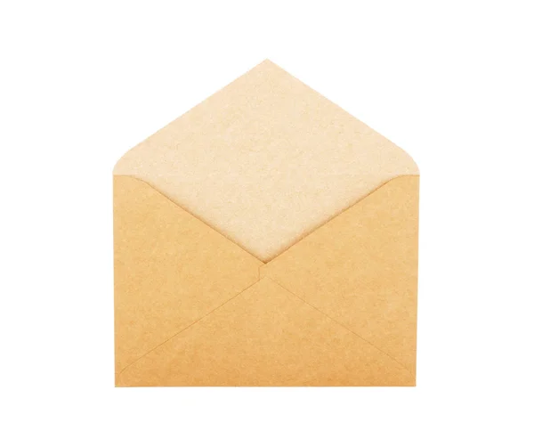 Brown Craft Envelope Isolated White Background — Stock Photo, Image