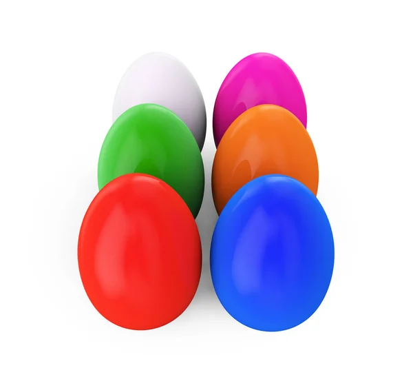 Красочные пасхальные яйца. Трехмерная иллюстрация — стоковое фото