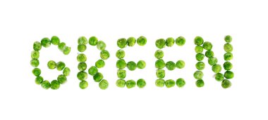 beyaz zemin üzerine yeşil dondurulmuş bezelye