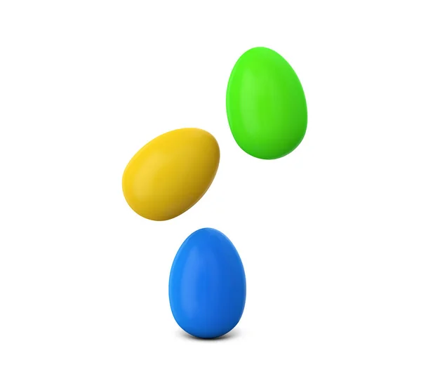 Красочные пасхальные яйца. 3D рендеринг — стоковое фото