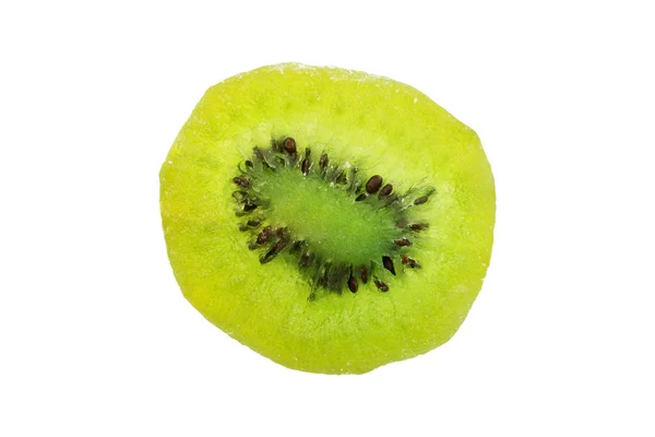 Grüne getrocknete Kiwi auf weißem Hintergrund — Stockfoto