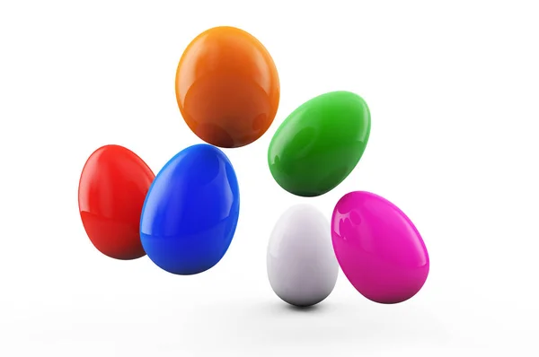 Красочные пасхальные яйца. 3D рендеринг — стоковое фото