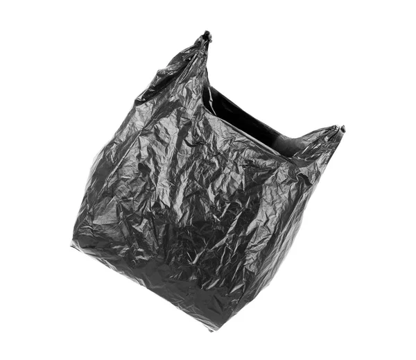 Close up de um saco de lixo no fundo branco com caminho de recorte — Fotografia de Stock
