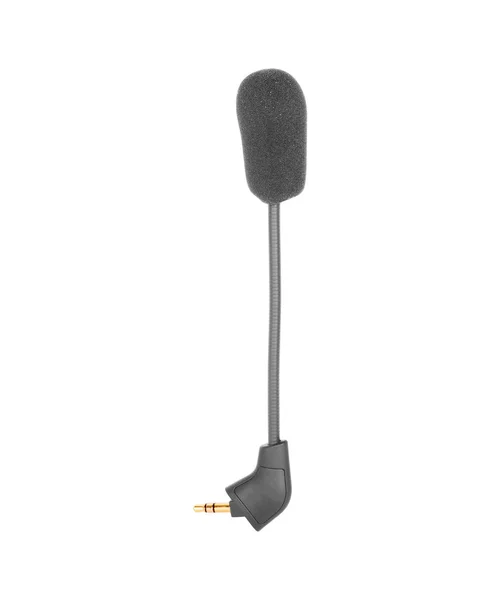 Microfono a clip per cravatta lavalier condensatore, strumento isolato su b bianco — Foto Stock