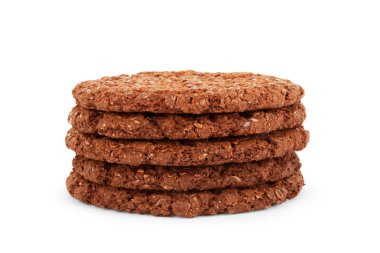 Beyaz arka plan üzerinde izole çikolatalı kurabiye. Tatlı biscu