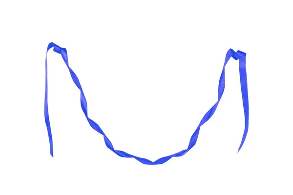 Голубая лента, изолированная на белом — стоковое фото