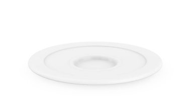 Boş plaka beyaz arkaplan 3d oluşturma üzerinde izole